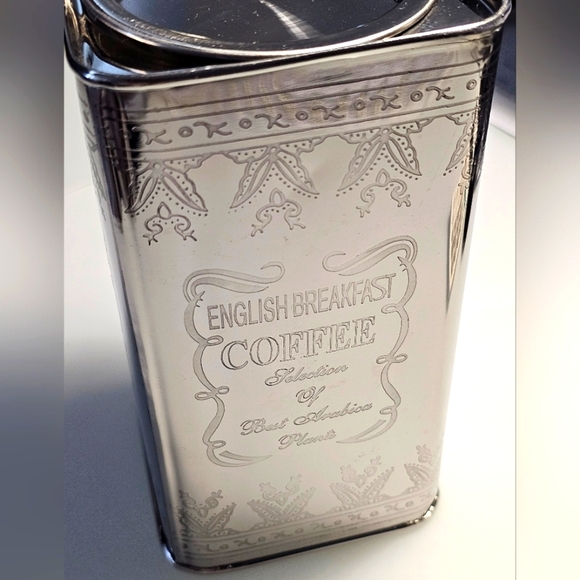 Vintage English Breakfast Coffee Steel Tin Canister & Lid - Picture 10 of 13